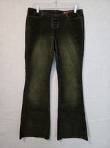 Zana Di Womens Green Corduroy Mid-Rise Flare Jeans Size 9 Back Zipper - £23.57 GBP