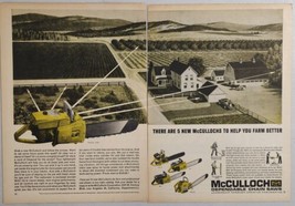 1964 Print Ad McCulloch Dependable Chain Saws Aerial Farm View Los Angel... - $20.68