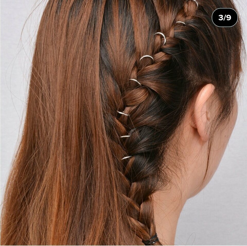 UK ! 20 Punk Women Hip-Hop Braid Beaded Hair Rings Hoop Clips Jewelry SI... - $2.32
