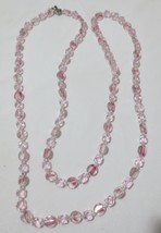 Art Glass Czech Fauceted Womens long flapper necklace pinks - £51.35 GBP