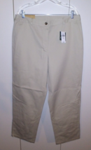 L.L. BEAN LADIES FAVORITE FIT WRINKLE FREE COTTON KHAKI PANTS-14R-NWT-$4... - $22.44