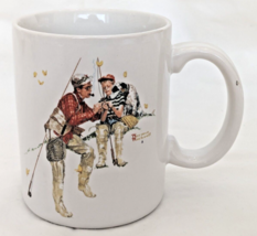 Norman Rockwell Fisherman Trout Dinner Coffee Cup Mug 1987 - £11.00 GBP