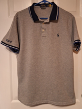 Polo Ralph Lauren Shirt Adult XL Short Sleeve Custom Slim Fit Gray W/ Po... - $19.40