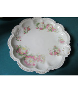 LIMOGES CORONET FRANCE ROUND ROSES TRAY 12 1/2&quot; RETICULATED AND MOLDED ORIG - £67.01 GBP