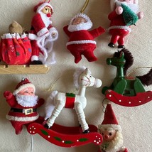 Vintage Ornaments x 7 Very Old Rare and Collectible, Santa, Bears, Rocki... - $1,085.34 MXN