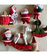 Vintage Ornaments x 7 Very Old Rare and Collectible, Santa, Bears, Rocki... - $1,064.84 MXN