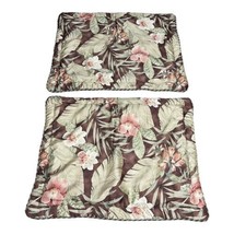 Set Of 2 Croscill Home Tropical Print Stripe Brown Green Pillow Sham 31.... - £44.06 GBP