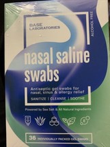 Base Labs Saline Gel Nasal Swabs | Soothing Allergy &amp; Sinus Relief | 36 ... - £11.73 GBP