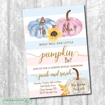 Fall Gender Reveal Party Invitation/Digital File/Pumpkin Gender Reveal/printable - $14.99
