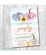 Fall Gender Reveal Party Invitation/Digital File/Pumpkin Gender Reveal/p... - £11.20 GBP