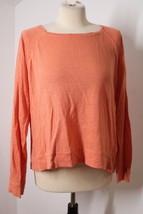 Cynthia Rowley L Orange Linen Knit Long Sleeve Top - £14.99 GBP