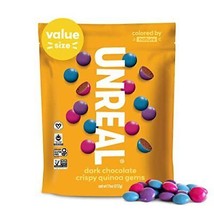 UNREAL Dark Chocolate &amp; Crispy Quinoa Gems | Certified Vegan Fair Trade Non-G... - £39.10 GBP