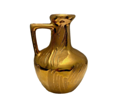 Pitcher Swetye Weeping Gold Decorative Small Ceramic Salem Ohio Vintage 4.25 In - £18.20 GBP