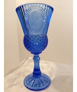 Vintage Avon Fostoria George Washington Cobalt Blue Goblet Glass 8&quot; Tall... - £9.34 GBP