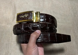 Size 40&quot; Genuine Brown Hornback Alligator Crocodile Skin Belt Width 1.3&quot; - $58.99
