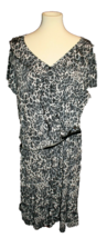 Apt. 9 Women&#39;s Black &amp; Cream Leopard Print Cap Sleeve Dress BeltedSize 1X - £14.22 GBP