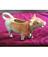 Vintage Ceramics Brown Planter Cow Figurine With Metal Bell Collectible - £7.74 GBP