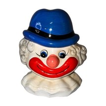 Vintage CLOWN Piggy BANK Ceramic Head Smiling Face Circus 8” x 9” Taiwan GUC - £23.39 GBP