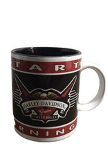 Harley Davidson Genuine Tea Coffee Break Mug 4&quot; 1998 Kickstart Your Morn... - $9.85