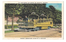 Canada Montreal Sight Seeing Car Around The Mountain Tramway Vintage Pos... - $4.99