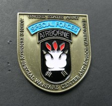 Army JFK Special Warfare Center Airborne Challenge Coin Embossed 1.75 x 2 inches - $15.94