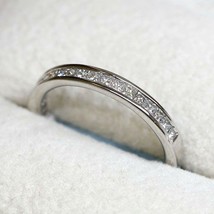 2.7mm Prinzessin Schnitt Halb Band Kanal Diamant Wedding Ring 14K Weiß Vergoldet - £177.59 GBP