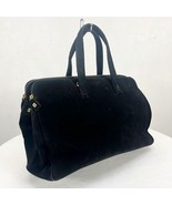 FENDI Black suede leather Boston bag, black and gold Vintage - €767,64 EUR