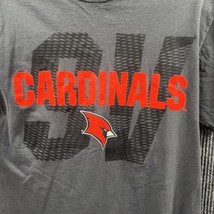 Cardinals 9V Red Bird T-Shirt Mens Small Gray Red Graphic Front Cotton Pullover - £5.66 GBP