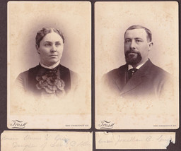 Jonathan B. Grier Jr. &amp; Wife Anna Vashti Allen Cabinet Photos - Philadelphia - £27.74 GBP