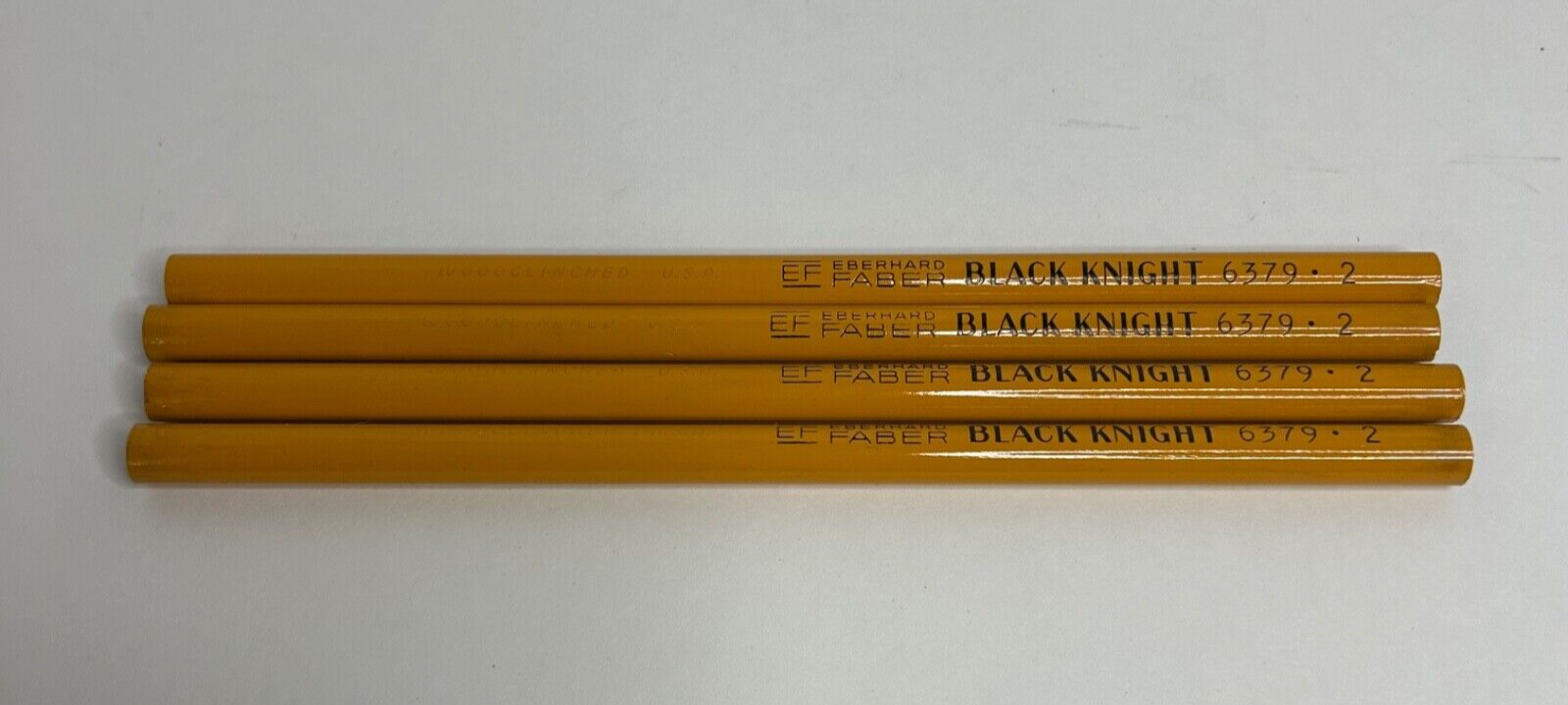 Lot 4 Vintage Eberhard Faber Black Knight 6379 #2 Soft Pencils Unsharpen... - $14.17