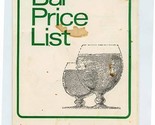 P&amp;O Bar Price List Union Jack Bar 1960&#39;s - $18.81