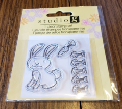 Studio G Easter 3 Clear Unmounted Stamps Bunny Carrots - £4.66 GBP