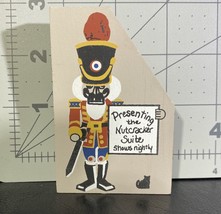 Retired Cats Meow Wooden Soldier &quot;Presenting Nutcracker Suite&quot; Shelf Sitter - £4.25 GBP