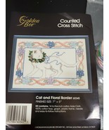 Golden Bee Cross Stitch Kit - Cat &amp; Floral Border 60345 - £5.25 GBP