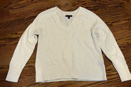 Banana Republic Factory Essential V-Neck Sweater Ivory Size Small - £15.56 GBP