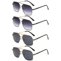 4 PK Unisex Retro Aviator Pilot Fashion Classic Sunglasses for Men Women Driving - £10.28 GBP