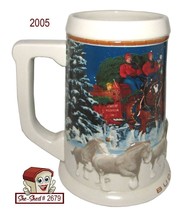 Anheuser-Busch Beer Mug 2005 Budweiser Holiday Stein CS628 Beer Stein - £15.85 GBP