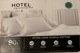 Hotel Signature Split King  Sateen 800 TC EX Long Staple Cotton White - £54.47 GBP