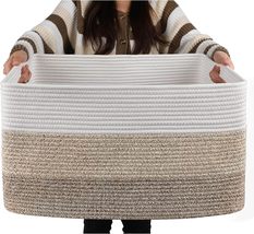 Large Rectangle Blanket Basket for Storage, Living Room - £31.17 GBP