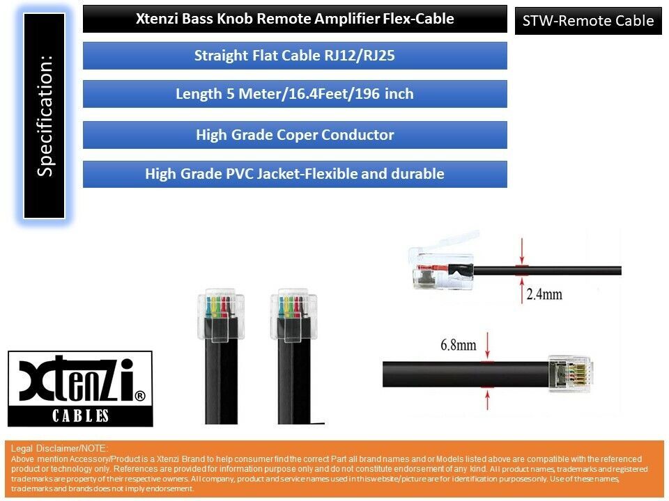 Xtenzi 6 Pin Flex Cable Wire For Remote Bass and 13 similar