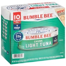 Bumble Bee Chunk Light Tuna in Water, 5 Oz Cans (Pack of 10) - Wild Caug... - $15.88