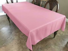 58&quot;x120&quot; - Pink - Polyester Tablecloth Picnic Events Family Dinner - £39.95 GBP