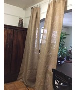 2 panels natural burlap curtains each 37&quot; wide 84” long - £38.79 GBP