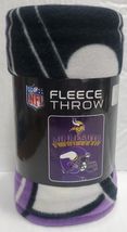 Minnesota Vikings 50&quot; by 60&quot; Helmet Fleece Throw Blanket - NFL - $14.54