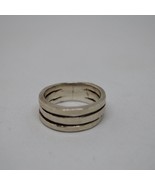 Sterling Silver Ring 3-Band Primitive Design 5.94 Grams Stamped 925 Size... - £19.17 GBP