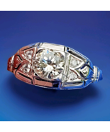 EARTH MINED DIAMOND Deco Engagement Ring ORIGINAL Gatsby ERA Solitaire 1... - $4,460.25