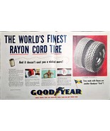 Goodyear Tires The World&#39;s Finest Rayon Cord Tire 2- 1946 Vintage Print Ad - £10.74 GBP