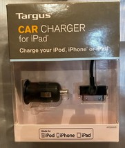 Targus Car Charger 30-Pin Sync/Charge Cable for Apple iPad, Phone, iPod,... - $7.38