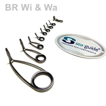 BR Wi &amp; Wa  High quality Sea Guide Kit  one set 9pcs Repair fishing rod guide  6 - £81.29 GBP