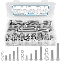 246Pcs Hex Head Nuts And Bolts Assortment Kit, Stainless Steel 1/4-20, - £31.70 GBP